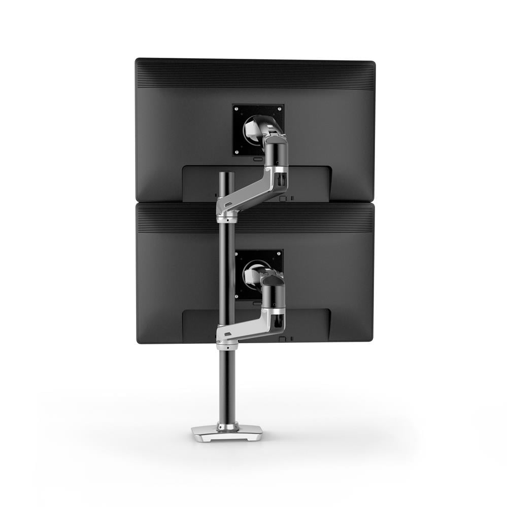 Ergotron Braccio per doppio monitor sovrapposto a palo alto da scrivania LX